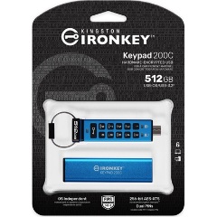 Kingston 512GB IronKey Keypad 200, FIPS 140-3 Lvl 3 (Pending) AES-256 Encrypted