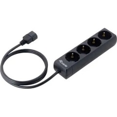 Equip Hálózati Elosztó - 333281 (C14, 4 Schuko, fekete)