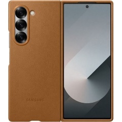Samsung Z Fold6 5G SAMSUNG műanyag telefonvédő ECO bőr hatású hátlap VILÁGOSBARNA
