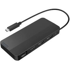 Lenovo Dual Display Travel Dock 7-port 65W USB-C dokkoló fekete