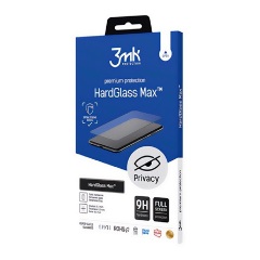 iPhone 15 Pro 3MK HARD GLASS MAX PRIVACY képernyővédő üveg 3D, 9H, FEKETE