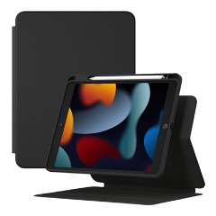 IPAD 10.2 (2021) BASEUS MINIMALIST tok álló, bőr hatású aktív FLIP, ceruza tartó, FEKETE