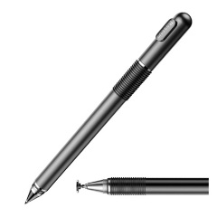 BASEUS érintő ceruza 2in1 univerzális, alumínium, FEKETE