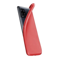 Samsung A42 5G CELLULARLINE CHROMA szilikon telefonvédő matt, mikrofiber plüss belső, PIROS