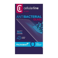 Samsung A51 CELLULARLINE ANTIBIOM képernyővédő üveg antibakteriális, 9H, FEKETE