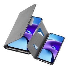 Redmi Note 9T 5G CELLULARLINE BOOK tok álló, bőr hatású FLIP, kártyazseb, FEKETE