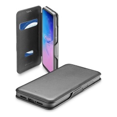 Samsung S20 Ultra 5G CELLULARLINE BOOK CLUTCH tok álló, bőr hatású FLIP, kártyazseb funkció, FEKETE