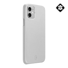 iPhone 12 mini CELLULARLINE ELITE műanyag telefonvédő mikrofiber belső, valódi bőr hátlap, FEHÉR