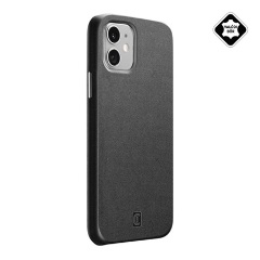 iPhone 12 mini CELLULARLINE ELITE műanyag telefonvédő mikrofiber belső, valódi bőr hátlap, FEKETE