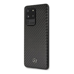 Samsung S20 Ultra 5G MERCEDES-BENZ műanyag telefonvédő karbon minta FEKETE