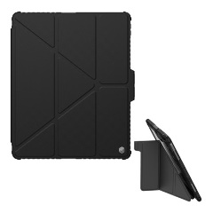 IPAD Pro 13 (2024) NILLKIN BUMPER PRO szilikon telefonvédő aktív FLIP, asztali tartó, FEKETE