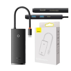 BASEUS OS LITE Type-C HUB 6in1 aktív, PD gyorstöltő, FEKETE