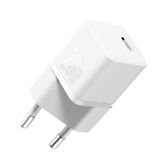 Baseus GaN5 Mini 20W univerzális hálózati töltő adapter fehér