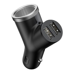 BASEUS szivargyújtó adapter elosztó, 40W, FEKETE