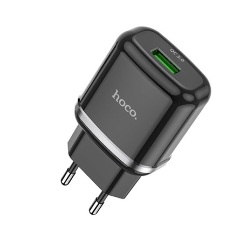 HOCO N3 hálózati töltő USB aljzat 18W, gyorstöltő 3.0, FEKETE