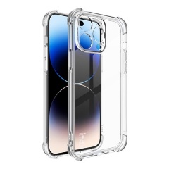 iPhone 15 Pro Max IMAK szilikon telefonvédő ütésállóság, légpárnás sarok, ÁTLÁTSZÓ