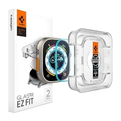 Apple Watch Ultra 2 49mm SPIGEN EZ FIT kijelzővédő üveg 2db 2.5D, 9H, ÁTLÁTSZÓ