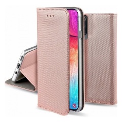 Samsung S23 Ultra Gigapack tok álló, bőr hatású FLIP, rombusz, ROZÉARANY