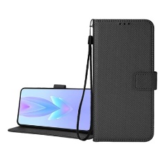 Asus Zenfone 12 Ultra GIGAPACK Tok álló, bőr hatású FLIP, rombusz + kézpánt, FEKETE