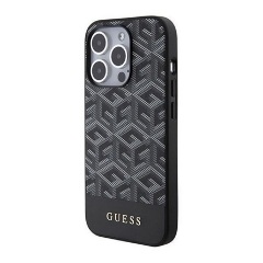 iPhone 15 Pro GUESS 4G G CUBE szilikon telefonvédő műanyag hátlap, MagSafe, FEKETE