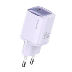 USAMS CC251 hálózati töltő Type-C aljzat 30W, PD gyorstöltő, LILA