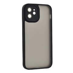 iPhone 12 Gigapack Szilikon telefonvédő ütésállóság, kameravédő, FEKETE