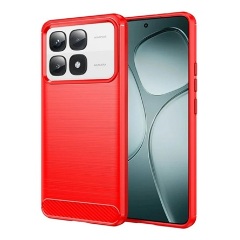 Xiaomi 14T Pro 5G Gigapack Szilikon telefonvédő ütésállóság, karbon minta, PIROS