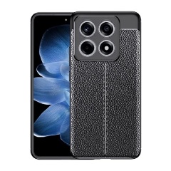 Xiaomi 14T 5G Gigapack Szilikon telefonvédő ütésállóság, varrás minta, FEKETE