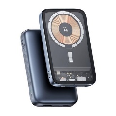 USAMS PB67 vésztöltő Type-C+USB aljzat 10000mAh, MagSafe, SÖTÉTSZÜRKE