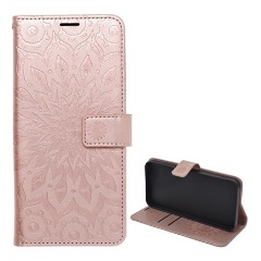 iPhone 16e GIGAPACK Tok álló, bőr hatású FLIP, mandala, ROZÉARANY