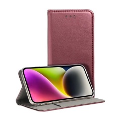 Redmi 13 4G Gigapack Tok álló, bőr hatású FLIP, asztali tartó, BURGUNDY