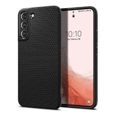Samsung S22 5G SPIGEN LIQUID AIR szilikon telefonvédő ütésállóság, rombusz, FEKETE