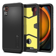 Samsung Xcover 7 5G SPIGEN TOUGH ARMOR szilikon telefonvédő ütésállóság, kitámasztó, FEKETE