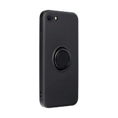 iPhone SE 3 (2022) Gigapack Szilikon telefonvédő tartógyűrű, kameravédő, FEKETE