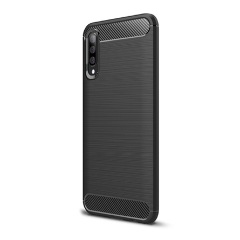 Samsung A70 Gigapack szilikon telefonvédő ütésállóság, karbon minta, FEKETE Samsung A70 Gigapack szilikon telefonvédő ütésállóság, karbon minta, FEKETE