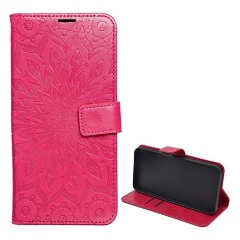 Redmi Note 14 4G GIGAPACK Tok álló, bőr hatású FLIP, mandala, RÓZSASZÍN