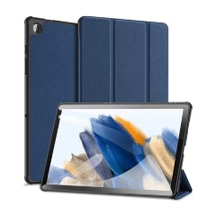Samsung Tab A9 Plus 5G DUX DUCIS DOMO tok álló, bőr hatású aktív, textil minta, SÖTÉTKÉK