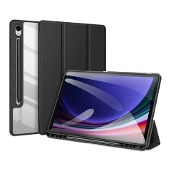 Samsung Tab S9 FE LTE DUX DUCIS TOBY tok álló, bőr hatású aktív FLIP, ceruza tartó, FEKETE