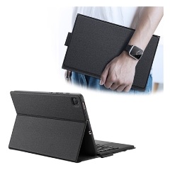 Samsung Tab S6 Lite 10.4 LTE DUX DUCIS tok álló, bőr hatású FLIP, angol nyelvű, FEKETE