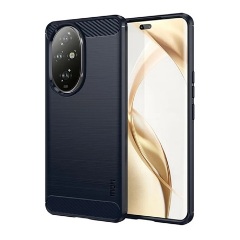Honor 200 Pro 5G MOFI szilikon telefonvédő ütésállóság, karbon minta, SÖTÉTKÉK