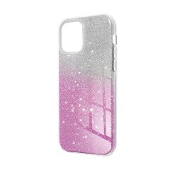iPhone 15 Gigapack Szilikon telefonvédő műanyag belső, csillogó hátlap, ÁTLÁTSZÓ/RÓZSASZÍN