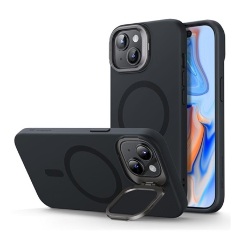 iPhone 15 Plus ESR CLOUD szilikon telefonvédő ütésállóság, kitámasztó, FEKETE