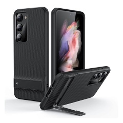 Samsung S23 ESR AIR SHIELD BOOST szilikon telefonvédő ütésállóság, kitámasztó, FEKETE