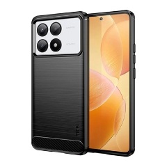 Xiaomi Poco X6 Pro 5G MOFI szilikon telefonvédő ütésállóság, karbon minta, FEKETE