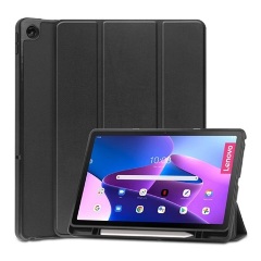 Lenovo Tab M10 Plus Gigapack Tok álló, bőr hatású aktív FLIP, ceruza tartó, FEKETE