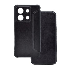 Xiaomi Poco X6 5G Gigapack Tok álló, bőr hatású FLIP, kameravédő, FEKETE