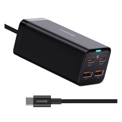 BASEUS hálózati elosztó 2 USB+2 Type-C aljzat 100W, PD gyorstöltő 4.0 + Type-C kábel, FEKETE