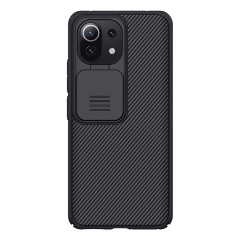 Xiaomi 11 Lite 5G NE NILLKIN CAMSHIELD szilikon telefonvédő ütésállóság, csíkos, FEKETE