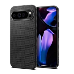 Google Pixel 9 Pro XL 5G SPIGEN LIQUID AIR szilikon telefonvédő ütésállóság, rombusz, FEKETE