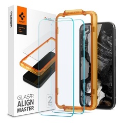 Google Pixel 8a 5G SPIGEN ALM FC képernyővédő üveg 2db 2.5D, színkiemelés, ÁTLÁTSZÓ